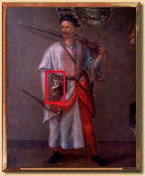 Hajduk z prochownic� na wzorniku ubra�